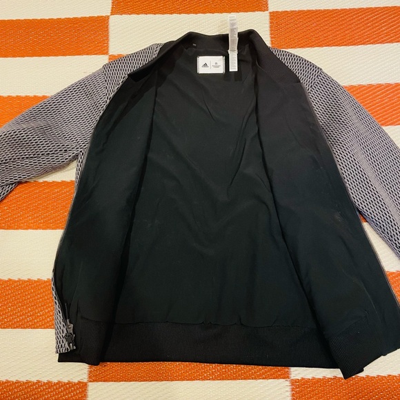 Adidas X Reigning Champ Silver Black Mesh Bomber Jacket Large - Picture 6 of 6